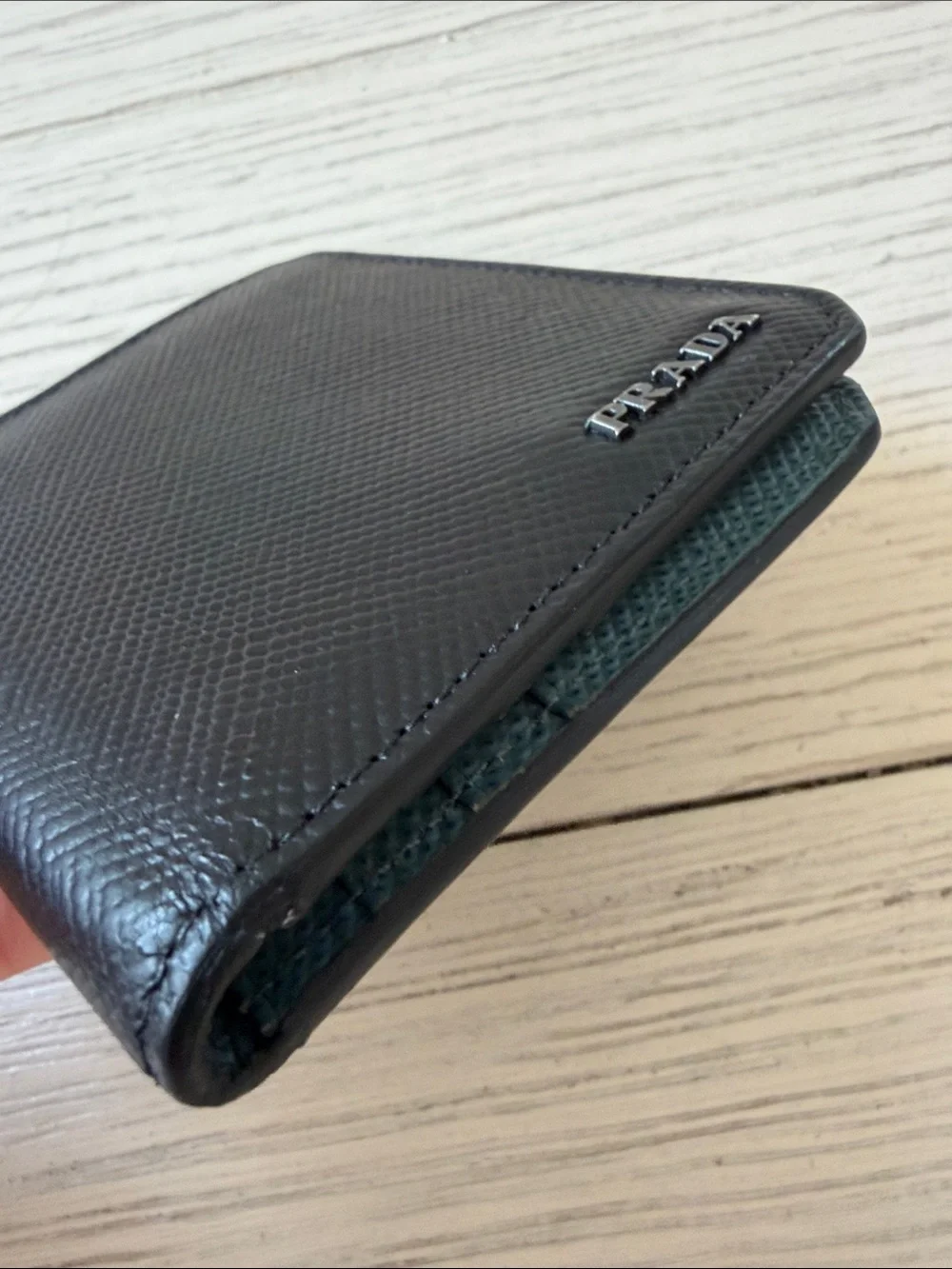 Prada Black Saffiano Leather Bi-Fold Card Holder Wallet